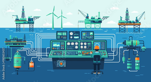 Offshore Energy Control Center: Oil Rigs, Wind Turbines, and Industrial Automation