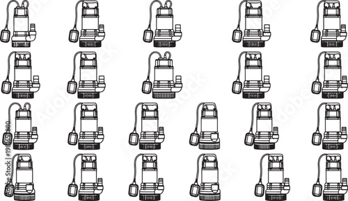 Dive equipment collection featuring multiple regulators, providing a unique design, and artistic feel. This collection represents different styles of diving regulators.