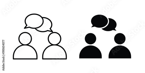 Communication icon pack flat black, Editable line icons