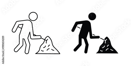 Construction icon pack flat black, Editable line icons