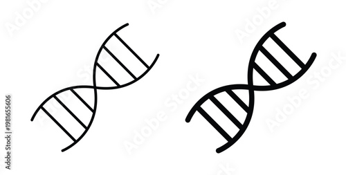 DNA icon pack flat black, Editable line icons