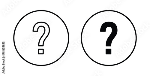 Doubts button icon pack flat black, Editable line icons