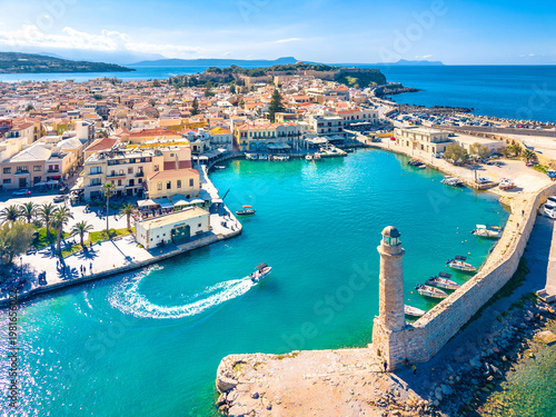 Rethimno city with the fortress of Fortezza, Crete, Greece.