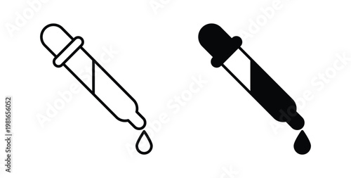 Dropper icon pack flat black, Editable line icons