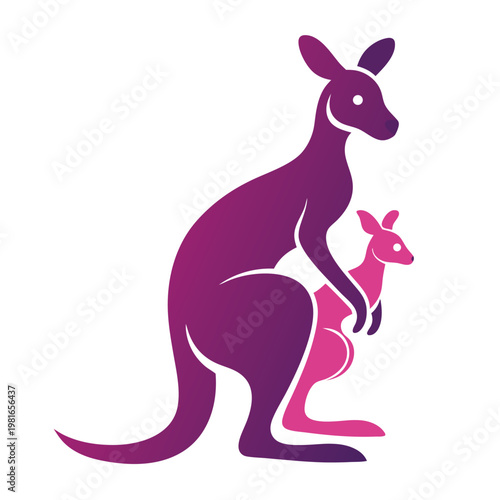 silhouette of a kangaroo with a joey in her pouch (1)
