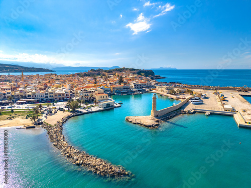 Rethimno city with the fortress of Fortezza, Crete, Greece.