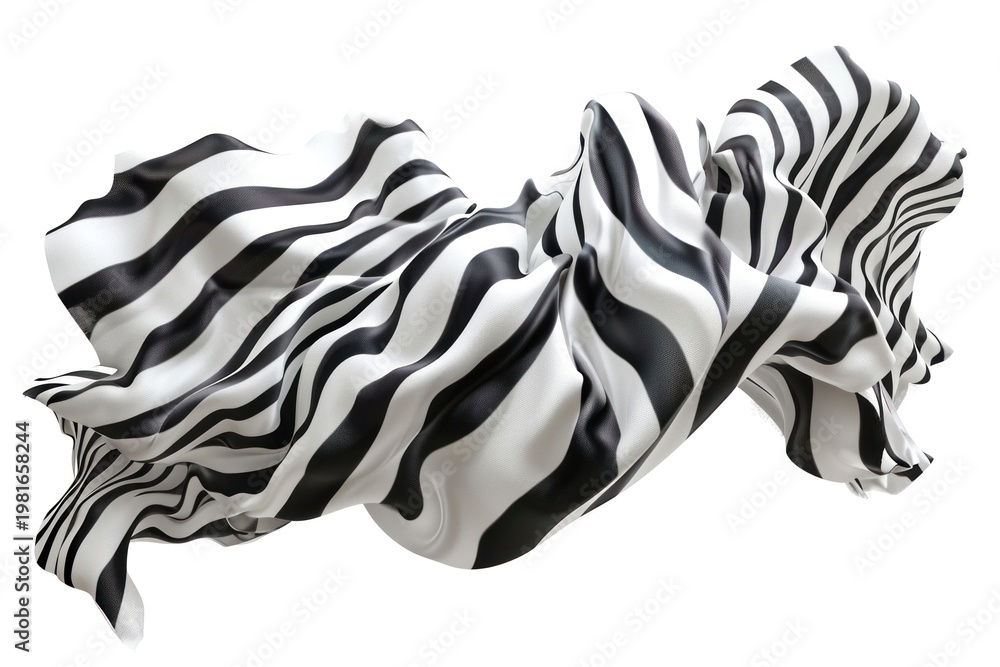 Obraz premium Zebra pattern fabric white white background monochrome.