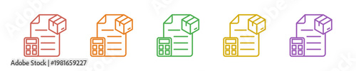 Tax Icon Set Multiple Style Collection. Vector Illustration Concept Designed In Line Colorful Style