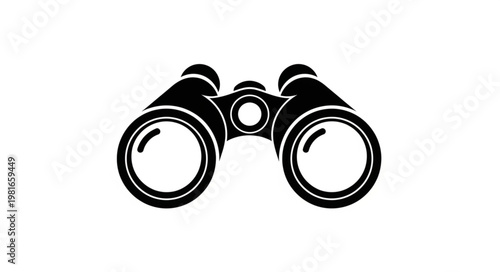 Detailed Black and White Binoculars Illustration for Exploration and Discovery.