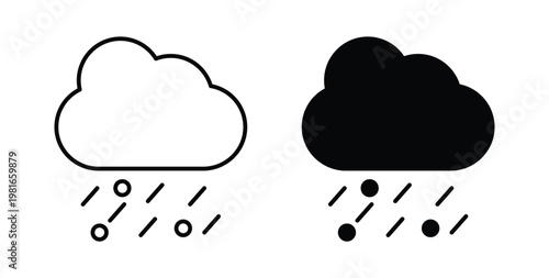 Hail icon pack flat black, Editable line icons