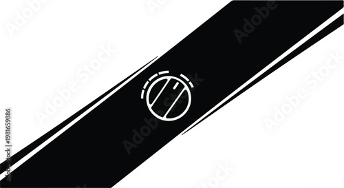 Knob centered on a bold diagonal black banner represents the precise control and regulation of industrial machinery or technical devices, highlighting the interface of modern functional design.