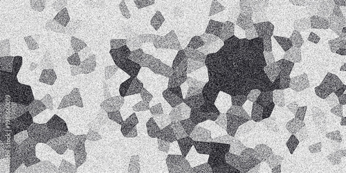 Geometric Abstract Grayscale Mosaic Texture with Speckled Grain and Irregular Shapes for a Modern Background Design