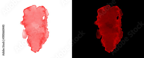 Foto Large red blood smear with realistic texture on transparent background