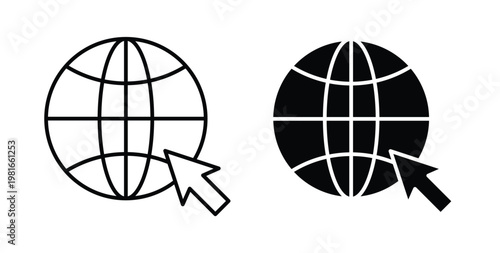 Internet icon pack flat black, Editable line icons