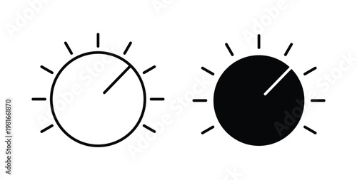 Knob icon pack flat black, Editable line icons