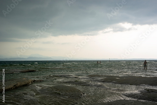 Approaching storm in the Garda Lake, Sirmione.