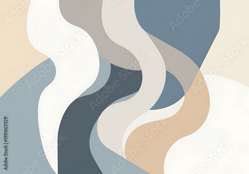 Abstract Curved Waves in Soft Neutral Tones