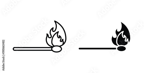 Matches icon pack flat black, Editable line icons