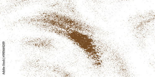 Close-up macro of salt, pepper, and white sugar powder scattered on a rusty brown metal surface with a grunge textured pattern for an old industrial food background wallpaper