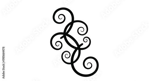 Spiral pattern creates a rhythmic and hypnotic visual flow through interconnected circular lines that evoke a sense of continuous motion and artistic elegance within a modern graphic design.