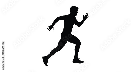 A dynamic image of a man running forward captured as a striking silhouette