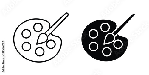 Paint icon pack flat black, Editable line icons