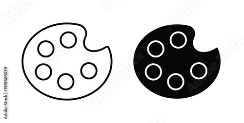 Palette icon pack flat black, Editable line icons