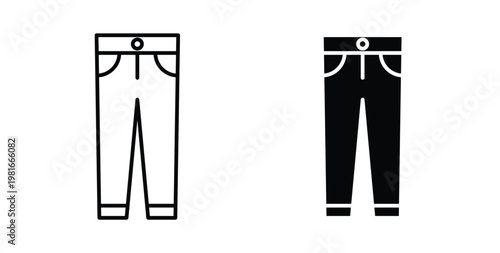 Pants icon pack flat black, Editable line icons