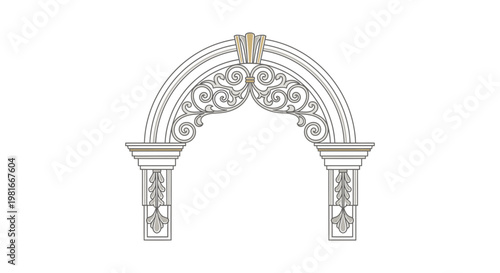 Ornate Architectural Archway Detail, Classical Stone Structure