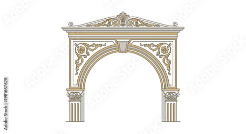 Ornate Architectural Archway Detail, Classical Stone Structure