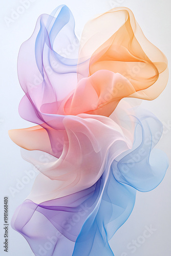Abstract Soft Fabric Flowing Textile Waves Flowing Color