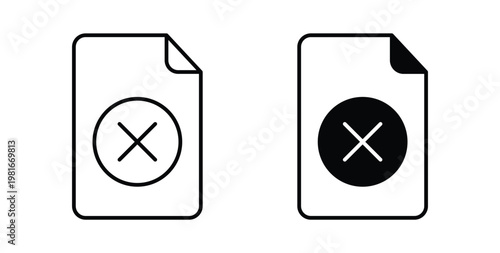 Remove file icon pack flat black, Editable line icons