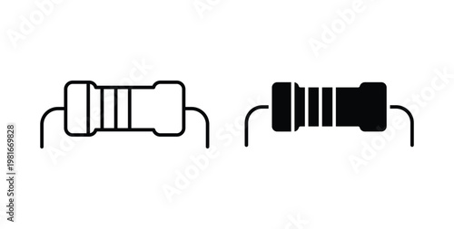 Canvas Print Resistor icon pack flat black, Editable line icons
