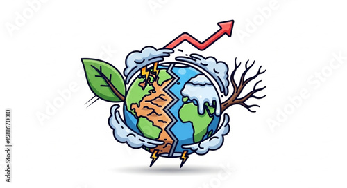 Earth in Crisis - A Visual Representation of Climate Change Impact.