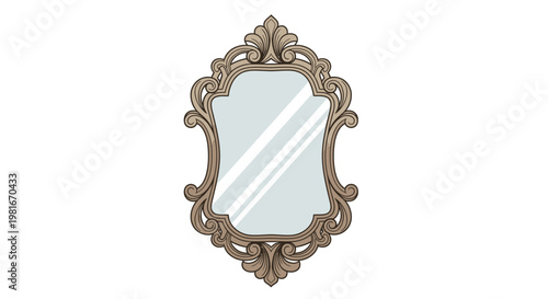 Ornate Vintage Mirror, Decorative Wall Hanging, Elegant Interior Design