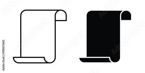 Scroll icon pack flat black, Editable line icons