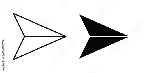 Send icon pack flat black, Editable line icons