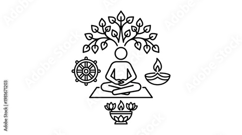 Buddhist Iconography and Meditation Symbol