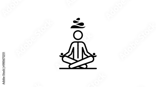 Person Meditating With Poop On Head