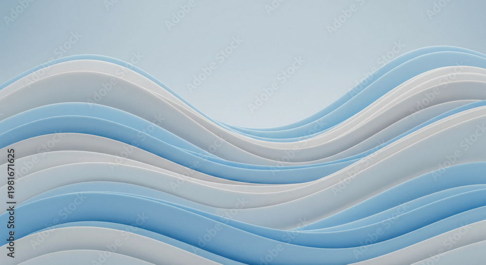 Fototapeta premium Beautiful abstract background of layered blue and white waves, this modern pattern is for any clean and simple wallpaper