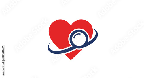 Heart and Magnifying Glass Logo: Visual Representation of Healthcare Investigation