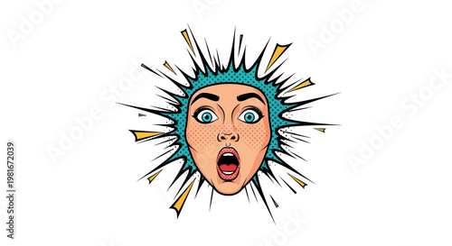 A cartoon woman with a shocked expression on her face