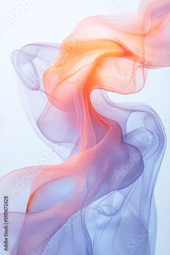 Flowing abstract art of ethereal silk in pastel colors