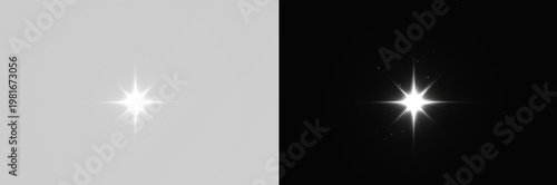 Tableau sur toile White sparkle light effect isolated on transparent background