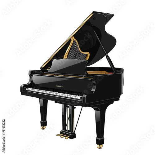 Elegant Black Grand Piano for Concerts and Performance Spaces