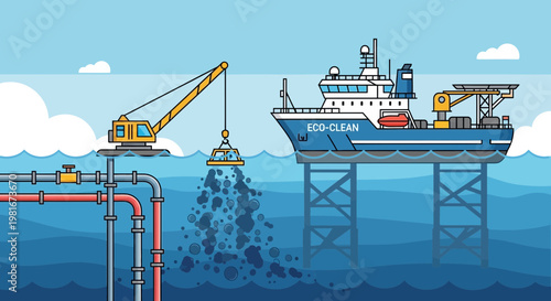 Eco-Clean Ship and Crane Cleaning Ocean Pollution