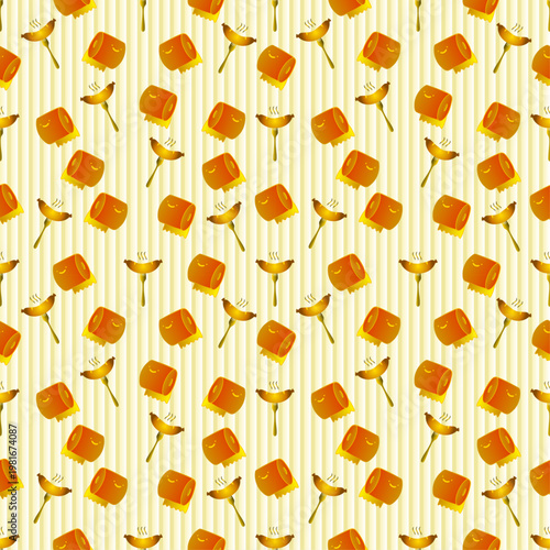 Seamless pattern. Playful contrast: toilet paper and sausages.