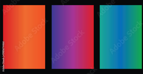 Vibrant gradient blocks a colorful abstract composition of three panels