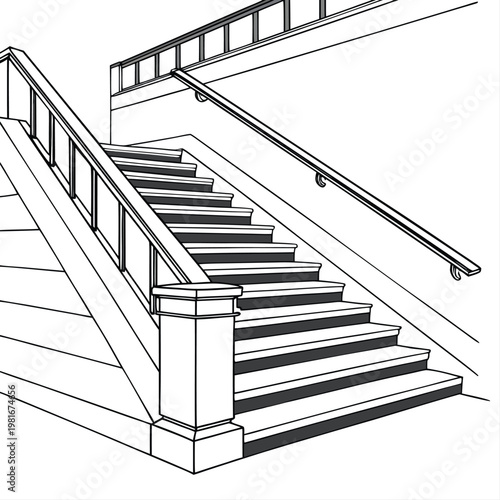 black and white staircase