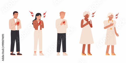 People experiencing heart attack or chest pain while holding phones